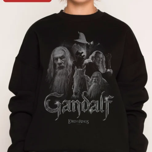 Gandalf The Lord of the Rings Sweatshirt Grey Wizard Fantasy Fan Gift
