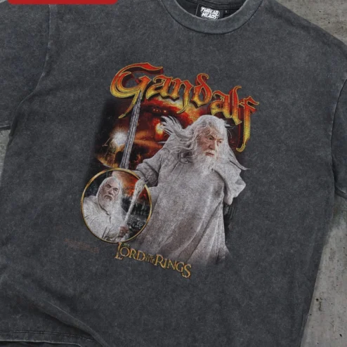Gandalf The Lord of the Rings Tee Vintage Wizard Graphic Shirt for Fantasy Fans