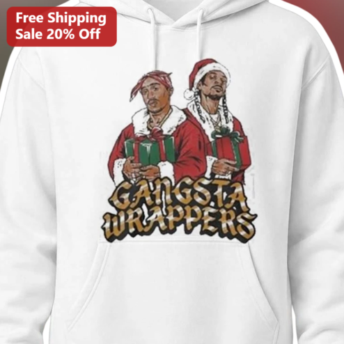 Gangsta Wrapper Funny Christmas Hoodie Snoop Dr. Dre Holiday Gift