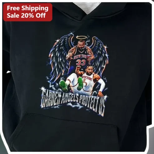 Garden Angels Protect Us Hoodie Patrick Ewing Julius Randle New York Knicks Fan Apparel