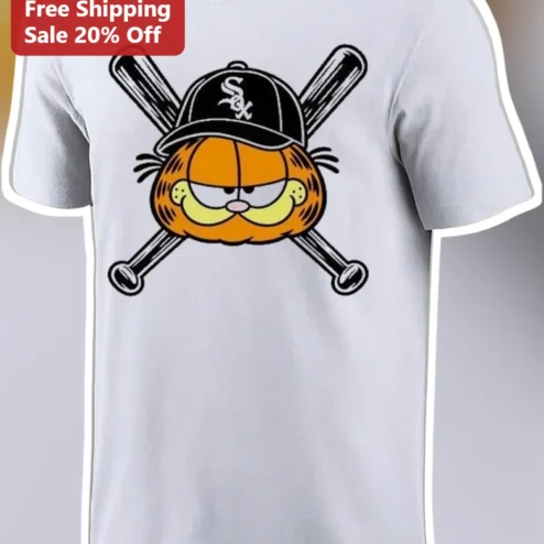 Garfield Chicago White Sox Baseball Tee Funny Cat Fan Gift Shirt