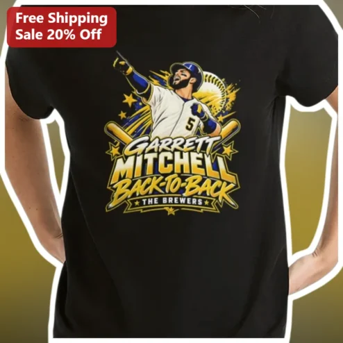 Garrett Mitchell Back-to-Back The Brewers Graphic Tee Milwaukee MLB Fan Apparel