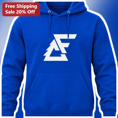 Geometric Pine Tree Logo Hoodie Minimalist Nature Graphic Sweatshirt for Outdoor Enthusiasts