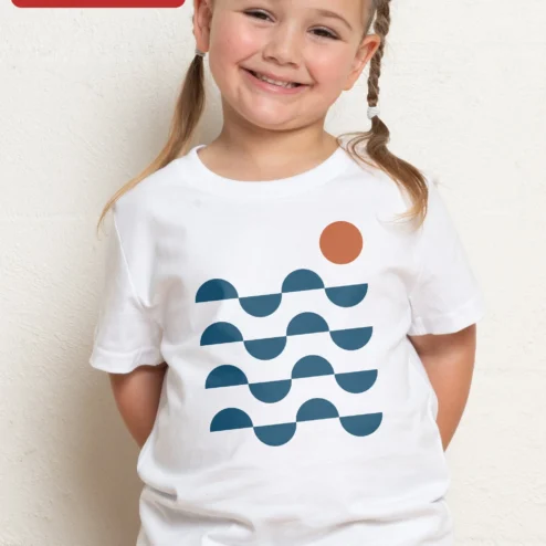 Geometric Semicircle Pattern Kids Tee Retro Mid-Century Modern Toddler Shirt