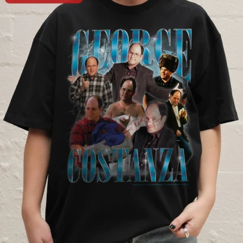 George Costanza Tee Seinfeld Character Collage Vintage 90s TV Sitcom Shirt for Fans
