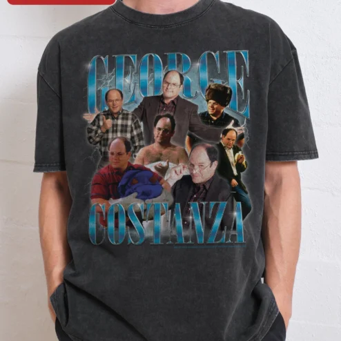 George Costanza Vintage Acid Wash Tee Seinfeld Fan Gift