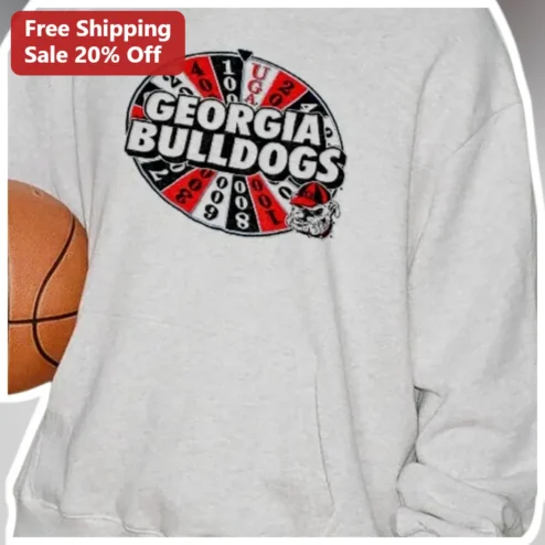 Georgia Bulldogs Roulette Wheel Sweatshirt UGA College Football Fan Gear Crewneck
