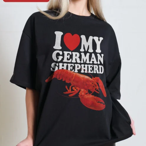 German Shepherd Lover Graphic Tee I Love My German Shepherd Shirt for GSD Owners