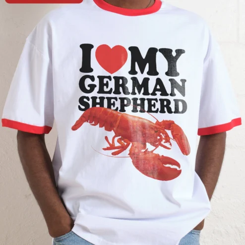 Customer in Chicago, Illinois wearing German Shepherd Lover Tee I Love My German Shepherd Dog Gift for GSD Owners