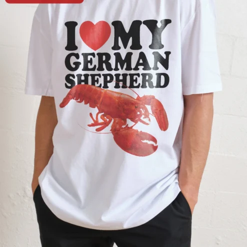 Close-up of German Shepherd Lover Tee I Love My German Shepherd Dog Gift for GSD Owners for streetwear fans in Chicago, Illinois