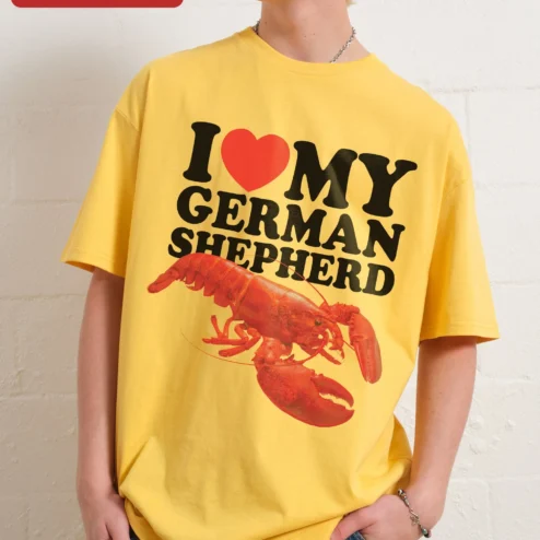 Customer in Chicago, Illinois wearing German Shepherd Lover Tee I Love My German Shepherd Dog Gift for GSD Owners