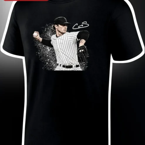 Gerrit Cole Signature Action Shot Tee New York Yankees Baseball Fan Gift
