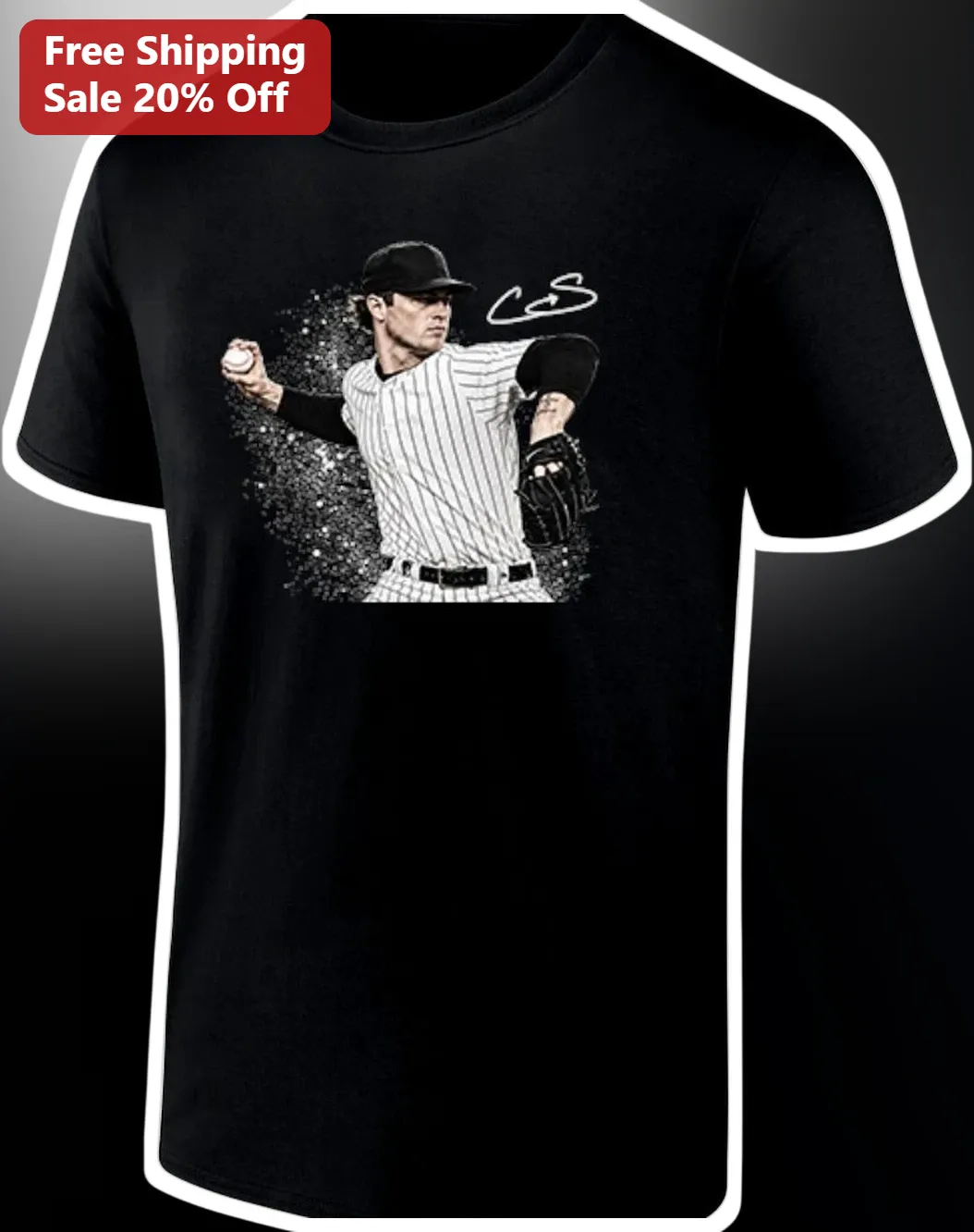 Gerrit Cole Signature Action Shot Tee New York Yankees Baseball Fan Gift