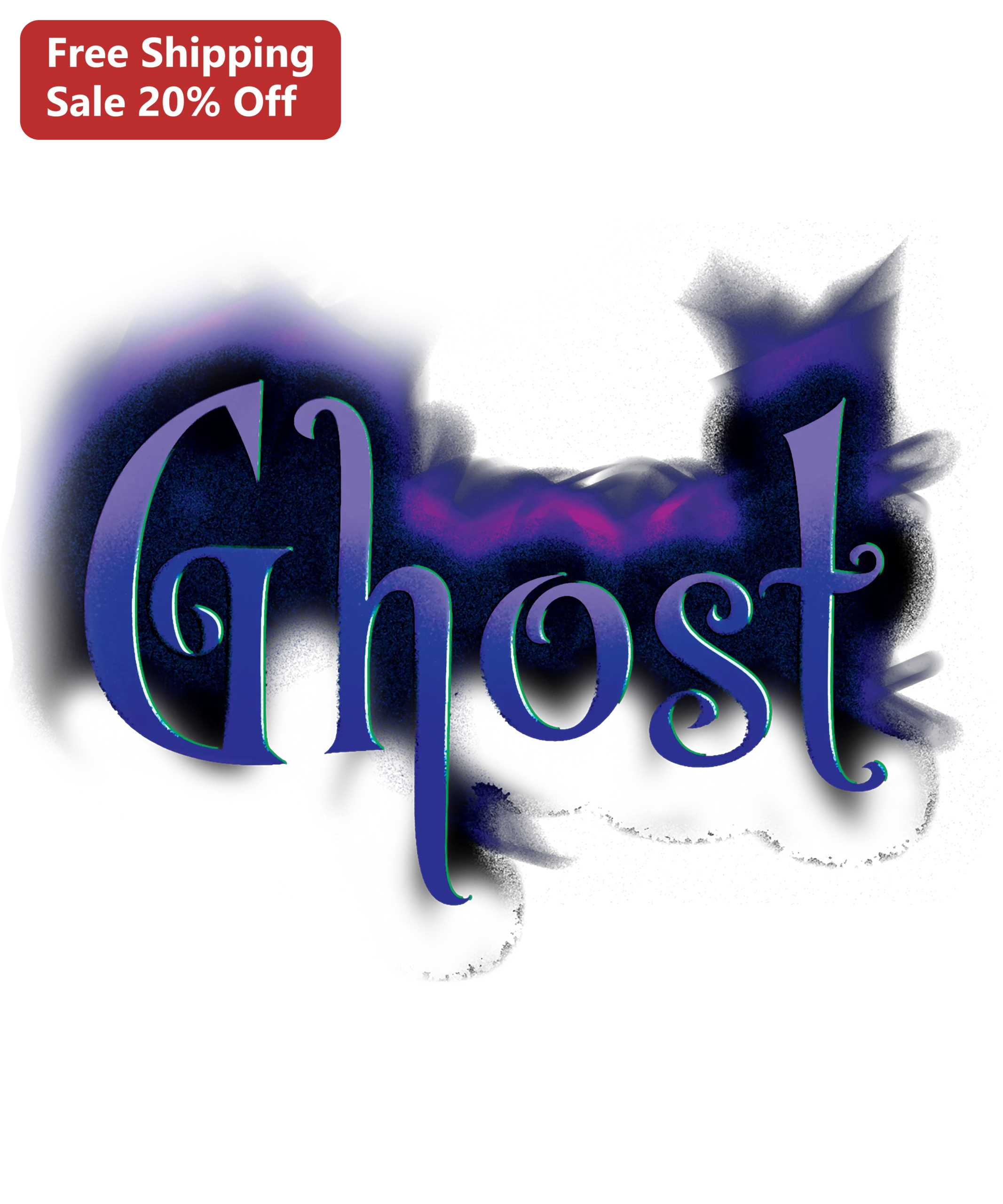 Ghost Digital Art Gothic Typography Halloween Spooky Wall Decor Download
