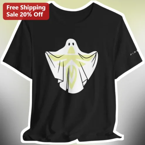 Ghost Lightning Bolt Tee Halloween Spooky Cute Graphic Shirt for Gamers