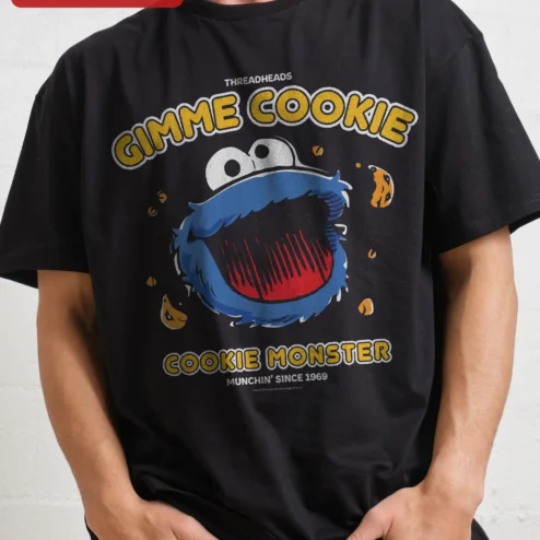 Gimme Cookie Monster Tee Munchin Since 1969 Vintage Sesame Street Shirt