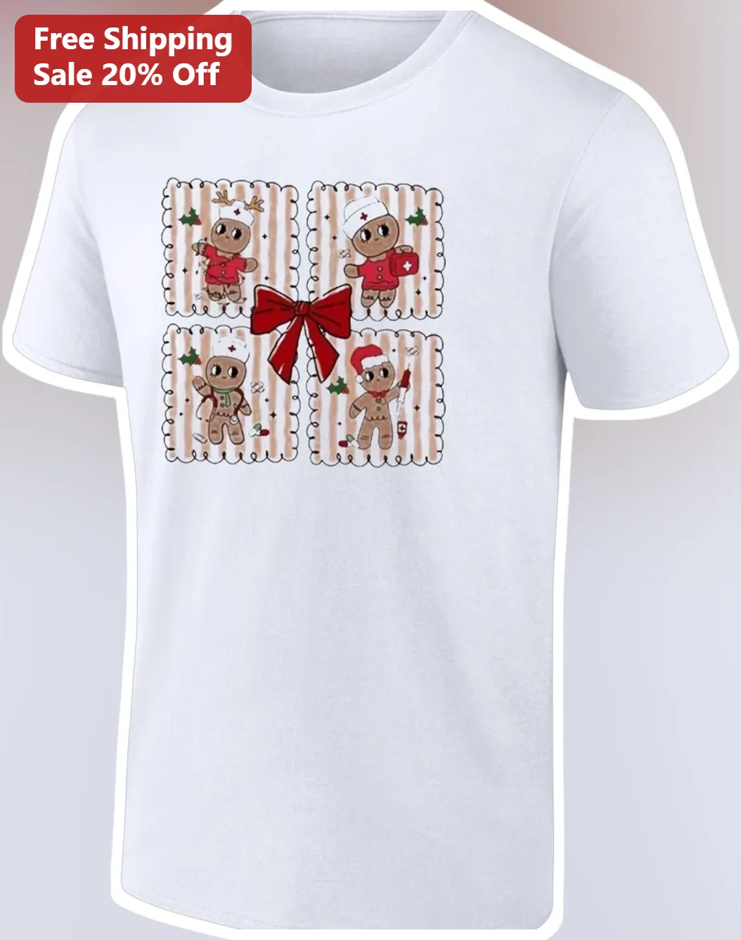 Gingerbread Nurse Christmas Gift Tee Cute Holiday Medical Professional Shirt for Nurses