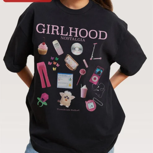 Girlhood Nostalgia Tee Y2K Retro Graphic T-Shirt Gift for Women
