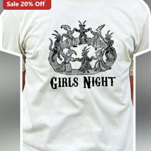 Girls Night Witch Coven Tee Vintage Gothic Halloween Party Shirt for Women