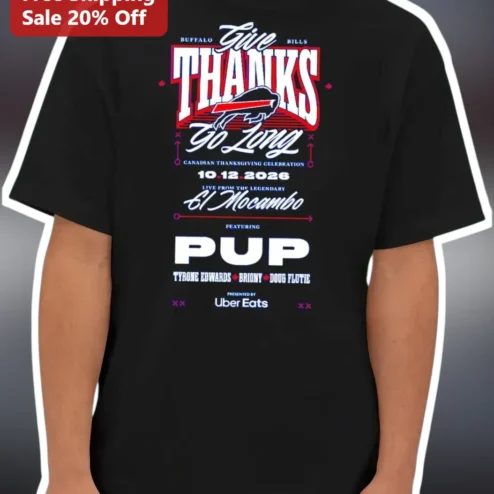 Give Thanks Go Long Buffalo Bills Josh Allen NFL Fan Tee