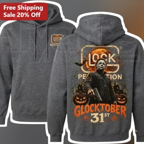 GLOCKTOBER 31ST Michael Myers Horror Hoodie Halloween Gun Enthusiast Gift