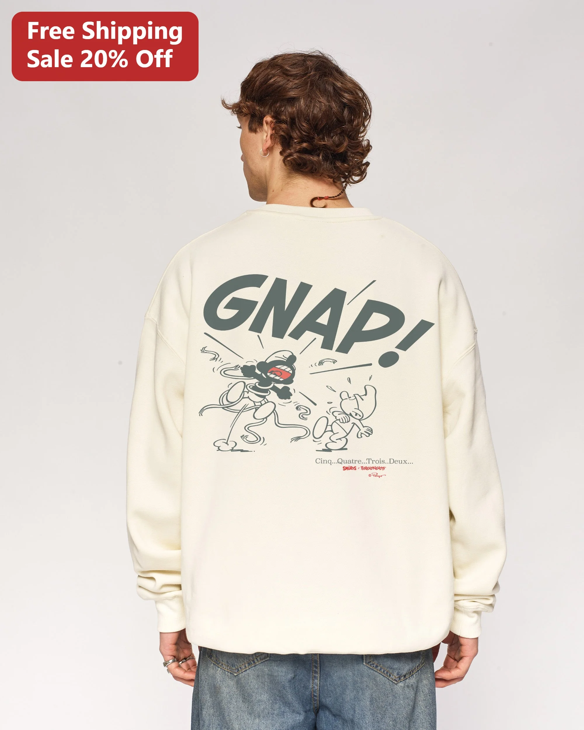 GNAP Cinq Quatre Trois Deux Gargamel Smurfs Sweatshirt Retro Cartoon Crewneck Gift for Fans