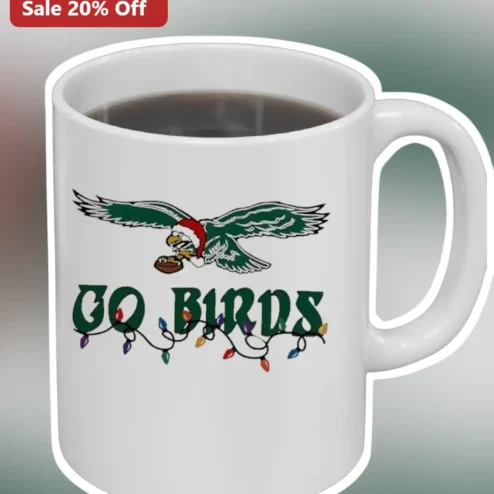 Go Birds Christmas Mug Philadelphia Eagles Fan Holiday Coffee Cup Gift