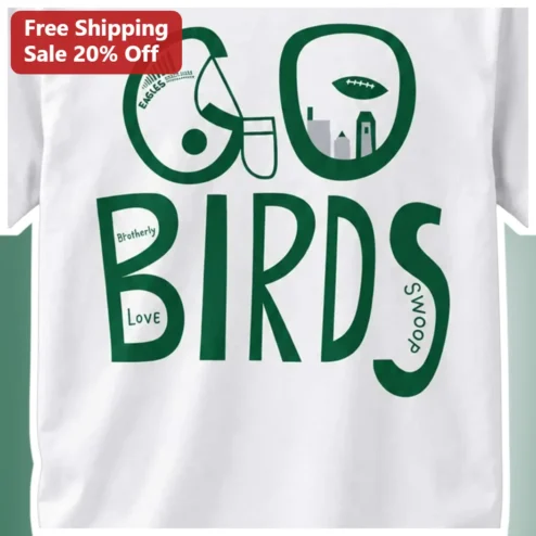 Go Birds Tee Philadelphia Eagles Fan Shirt Football Season Gift available at our Chicago, Illinois warehouse
