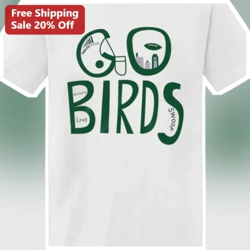 Go Birds Tee Philadelphia Eagles Fan Shirt Midnight Green Football Apparel Gift for Men Women available at our Chicago, Illinois warehouse