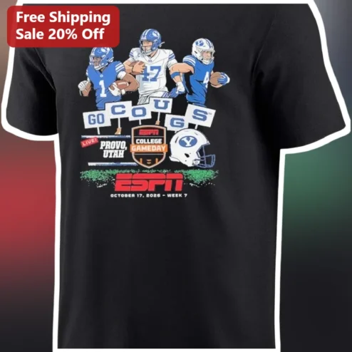 Go Cougs BYU Football ESPN College Gameday Provo Utah Tee