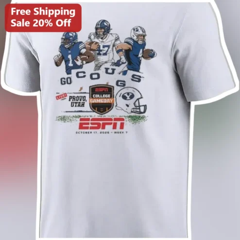 Go Cougs Live Provo Utah ESPN College GameDay Vintage BYU Football Tee