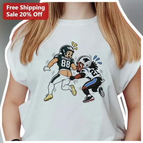 Go Eagles Funny Football Rivalry Cartoon Graphic Tee for NFL Fans