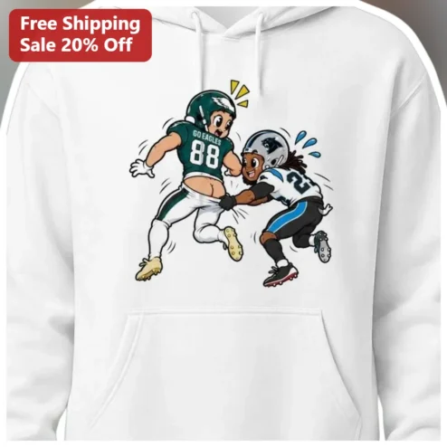 Go Eagles Hoodie Philadelphia Eagles Football Fan Cartoon Pullover Gift for Men Women