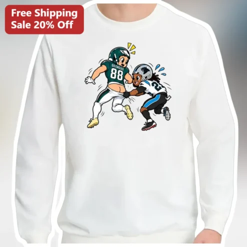 Go Eagles Philadelphia Eagles Fan Sweatshirt Vintage Cartoon Football Player Design
