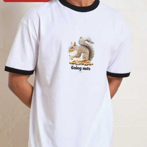 Going Nuts Tee Funny Squirrel Peanut Pun Graphic T-Shirt for Animal Lovers