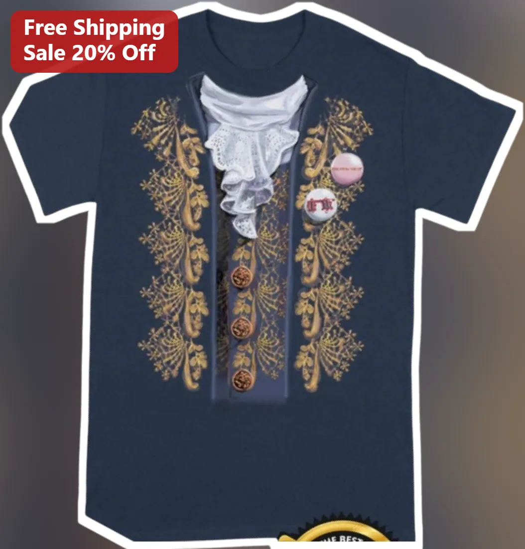 Gold Embroidered Waistcoat Costume Tee Renaissance Baroque Style Graphic Shirt for Halloween Cosplay
