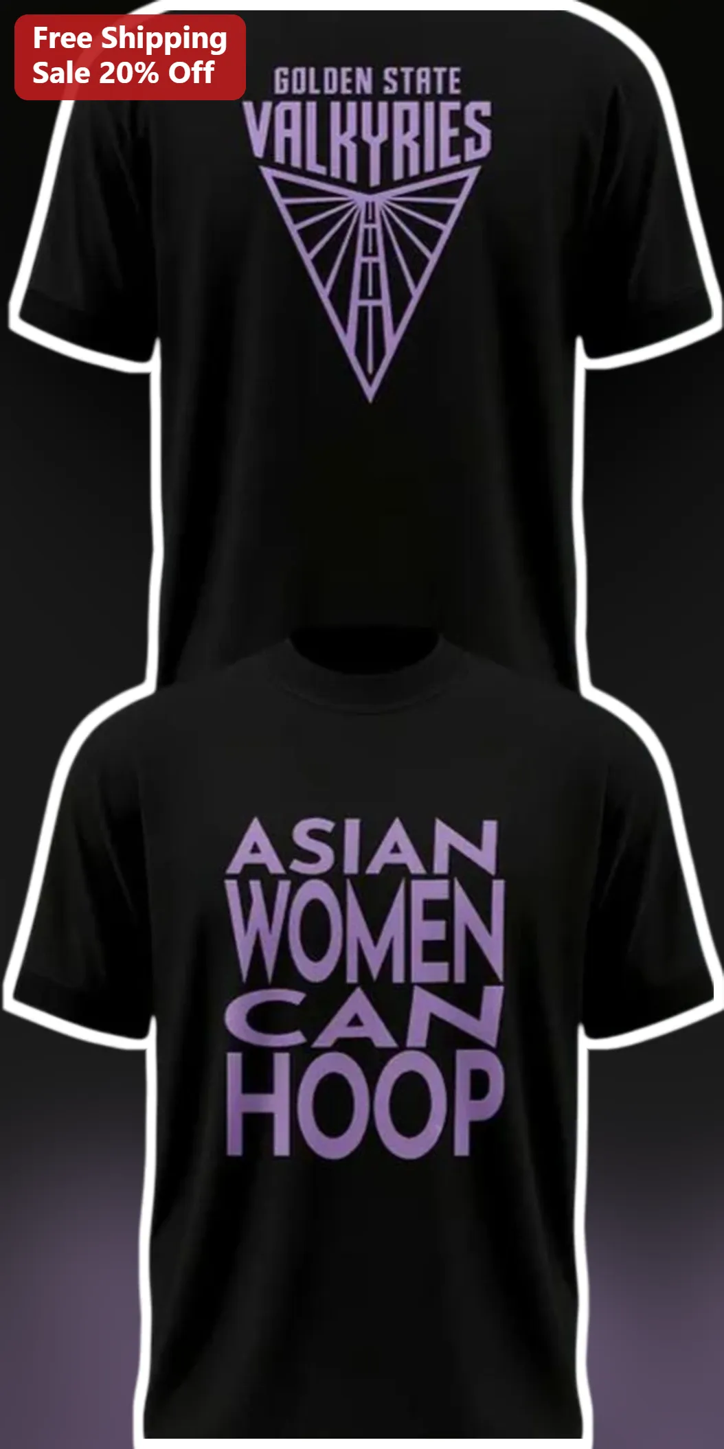 Golden State Valkyries Asian Women Can Hoop Graphic Tee WNBA Fan Apparel