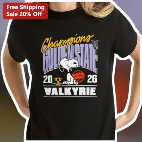 Golden State Valkyries Snoopy Champions Tee WNBA Fan Gift
