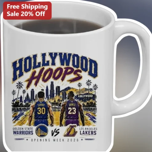Golden State Warriors vs Los Angeles Lakers Hollywood Hoops Mug