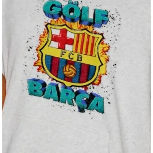 GÖLF BARÇA Tee FC Barcelona Crest Flame Graphic T-Shirt for Cules Fans
