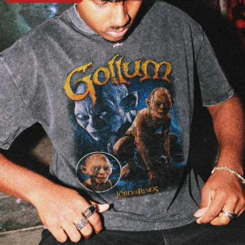 Gollum Lord of the Rings Tee Vintage Smeagol My Precious Graphic Shirt for Fantasy Fans