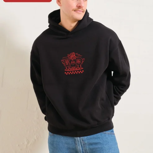 Good Morning Sunshine Hoodie Retro Breakfast Buddies Graphic Sweatshirt for Men Women on a hanger, ready to ship from Chicago, Illinois