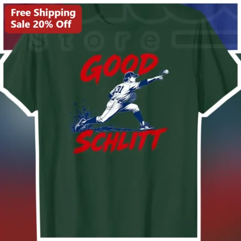 GOOD SCHLITT Tee Cam Humor Baseball Pitcher Graphic Shirt