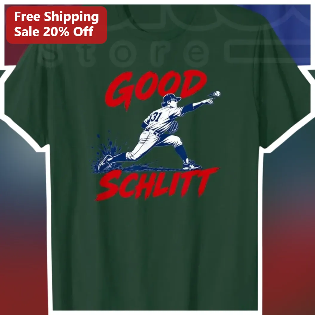 GOOD SCHLITT Tee Cam Humor Baseball Pitcher Graphic Shirt