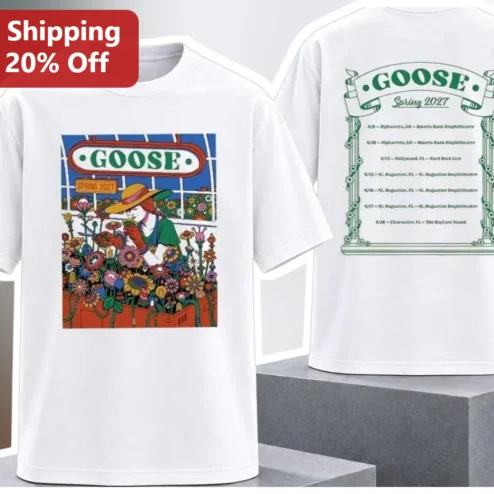 GOOSE Spring 2027 Tour Merch Graphic Tee Indie Band Concert Shirt