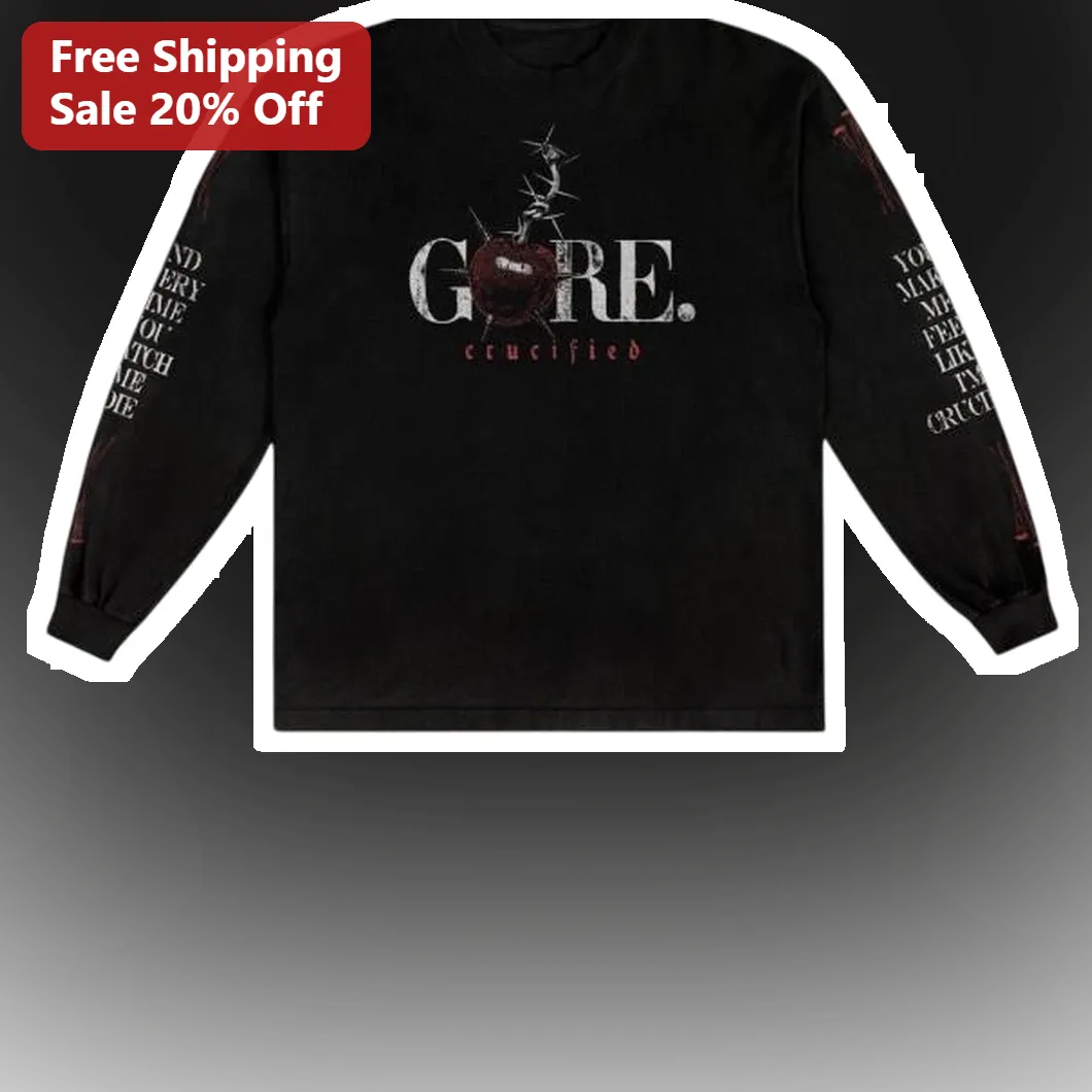 GORE. Crucified Long Sleeve Tee Horror Punk Gothic Band Merch