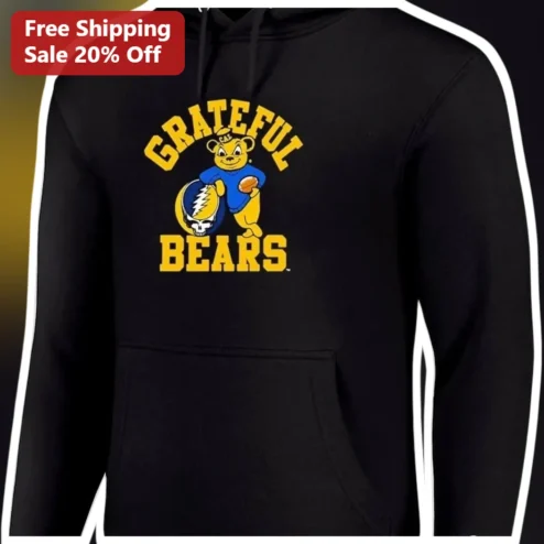 Grateful Bears Hoodie Grateful Dead NFL Football Fan Apparel Retro Collegiate Style Gift for Men Women