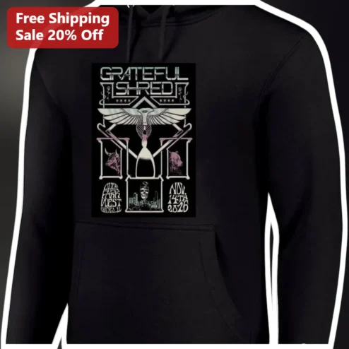 Grateful Shred Hoodie Metal Guitar Parody Graphic Pullover for Men Women
