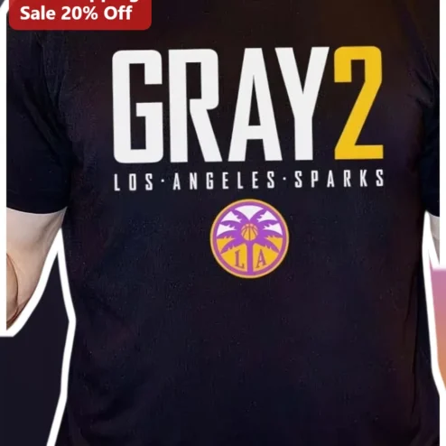 Gray 2 Los Angeles Sparks Brittney Griner Tee WNBA Fan Gear