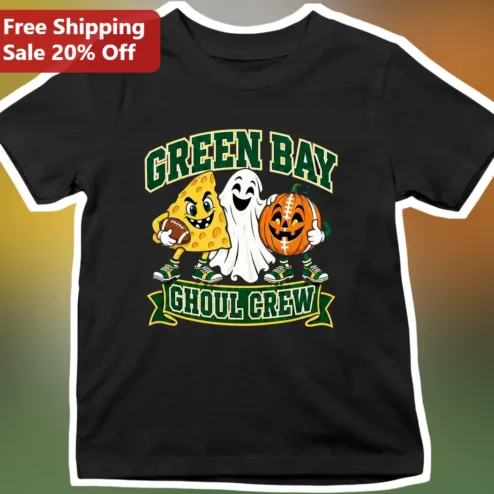 Green Bay Ghoul Crew Halloween Tee Funny Cheesehead Ghost Pumpkin Graphic Shirt